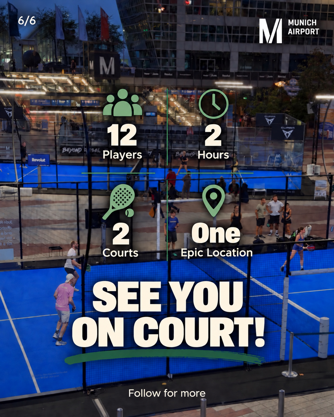 See you on court: 12 players, 2 hours, 2 courts, one epic location